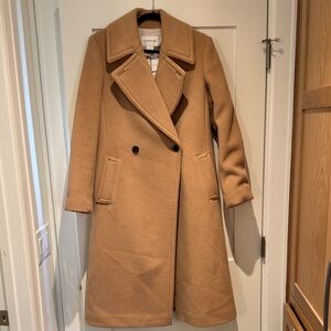 Club Monaco Daylina Camel Double-Breasted Wool Pea Coat, NWT